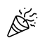 Black icon of party popper
