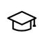Black icon of graduation cap