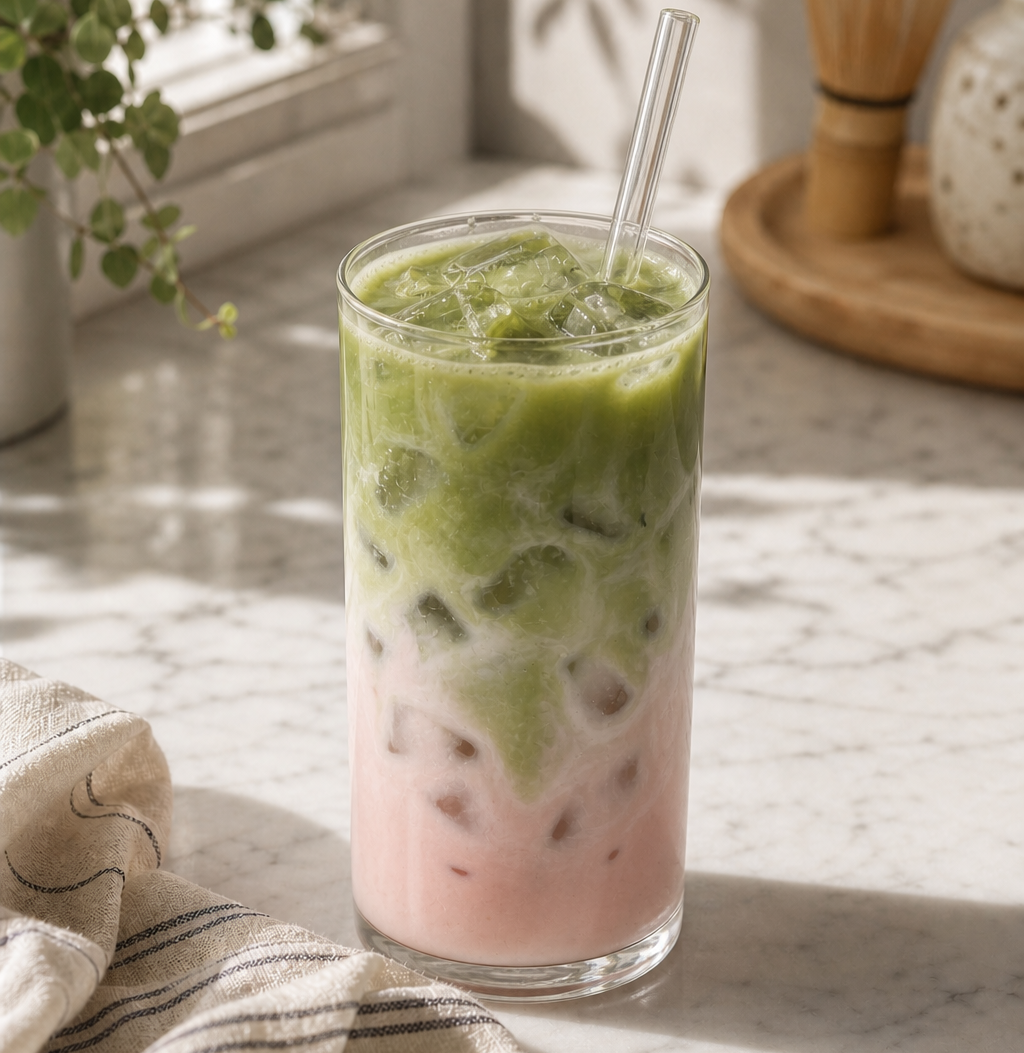 Strawberry Matcha Iced Latte