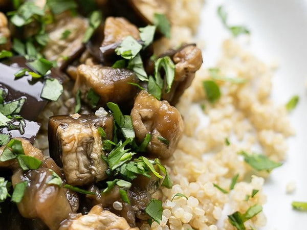 Berenjenas marinadas con quinoa