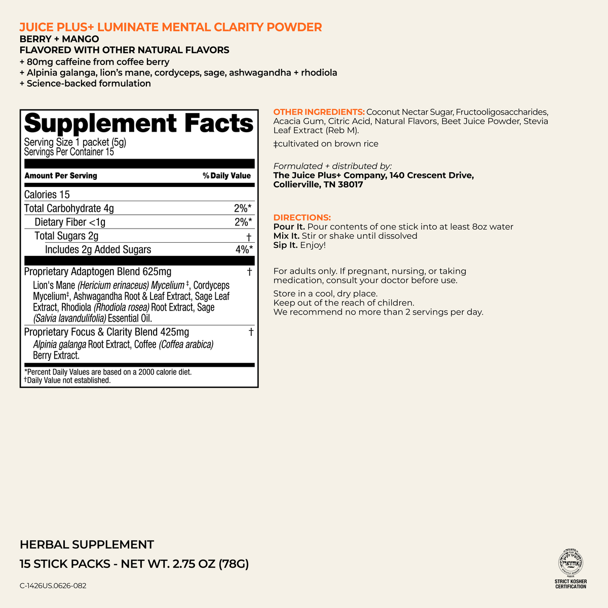 Juice Plus+ Luminate Berry + Mango