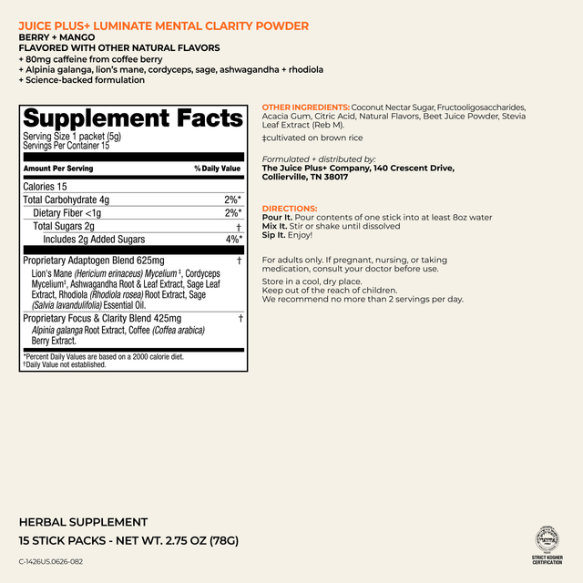 Juice Plus+ Luminate Berry + Mango