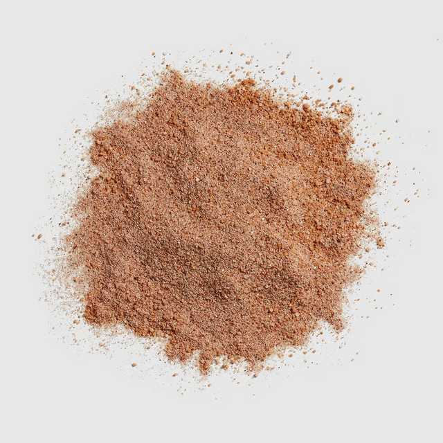 Brown powder on a white background