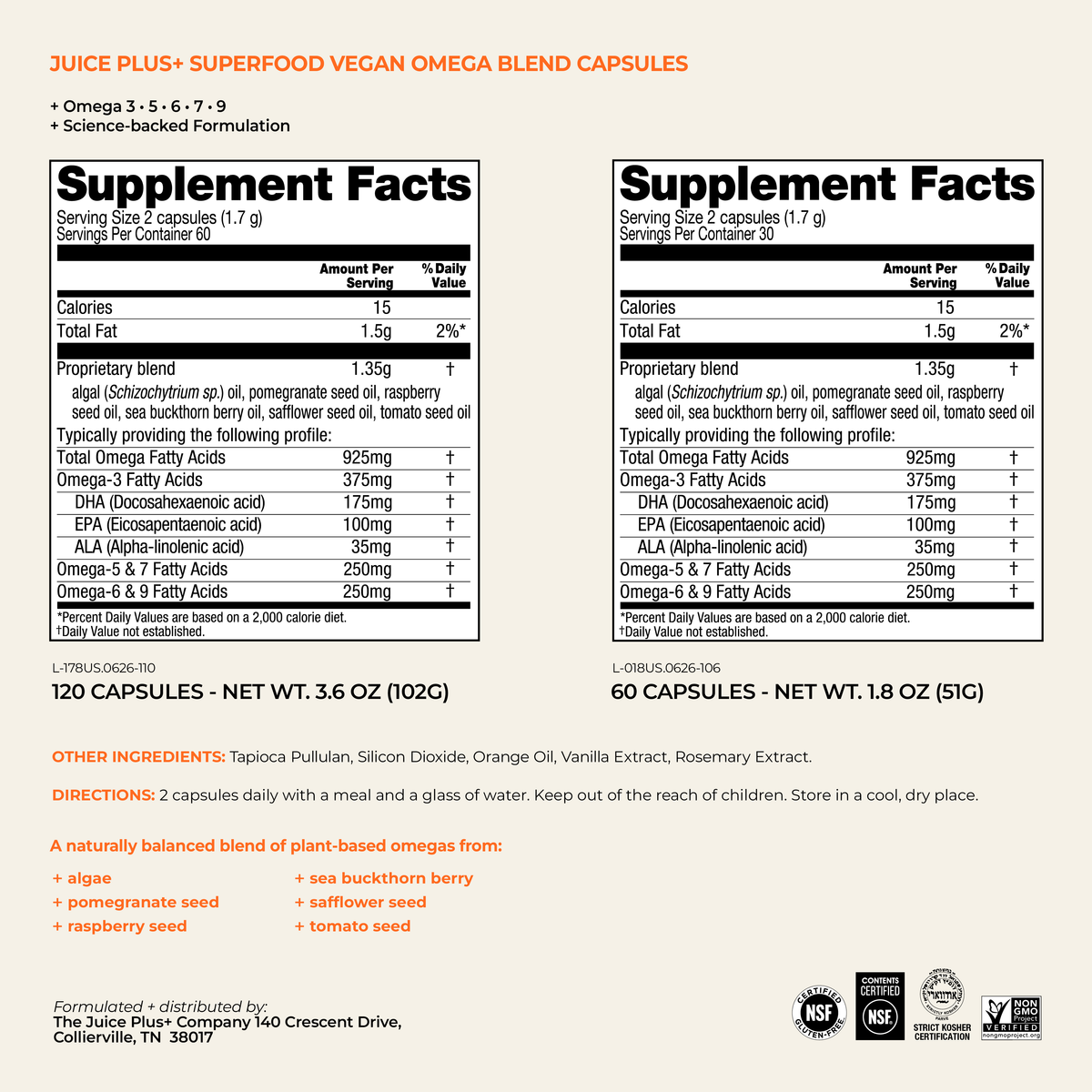Fruit, Vegetable, Berry & Vegan Omega Blend Capsules