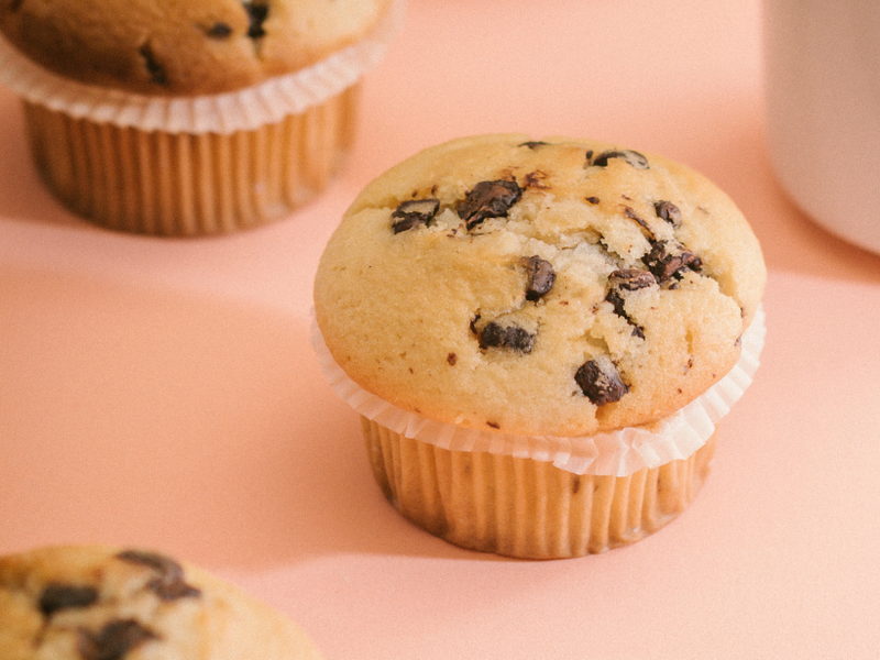 Peanut Butter Banana Chocolate Chip Muffins  